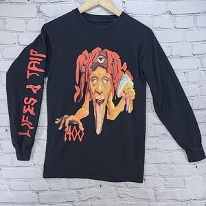 Trippie Redd Shirt Mens Sz‎ S Lifes a Trip Long Sleeve Black Red